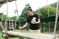 Vợ chồng diva Thu Minh chăm sóc gấu