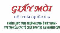 Hội thảo:  CHIẾN LƯỢC TĂNG TRƯỞNG XANH Ở VIỆT NAM – HN