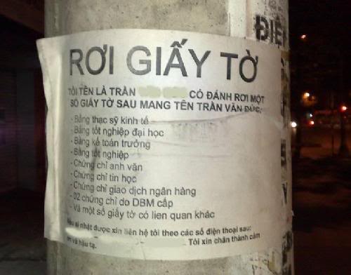 Rơi giấy tờ - Cuộc sống
